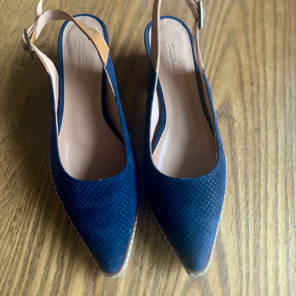 Sundance Navy Blue Slingback Heels